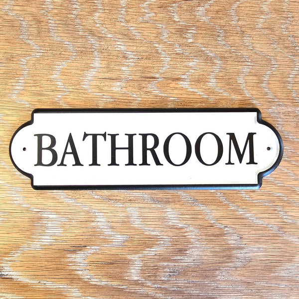 Enamel Bathroom Sign with Black Rim