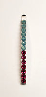 Two Color Rhinestoned Barrette - Pacific Opal & Ruby