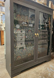 Graphite Glass Door Cabinet