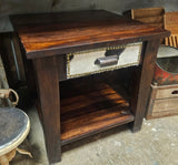 Cowhide Drawer Side Table