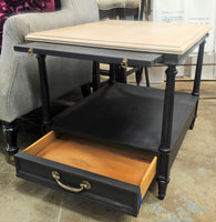 Single Drawer Side Table with Drink Tray