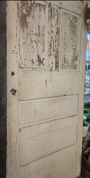Old Solid Wood Five Panel Door