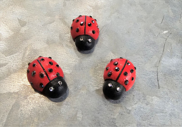 Red Ladybug Magnets - Set of 3