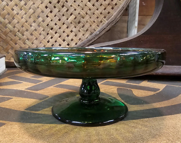 Vintage Green Glass Carnival Tier