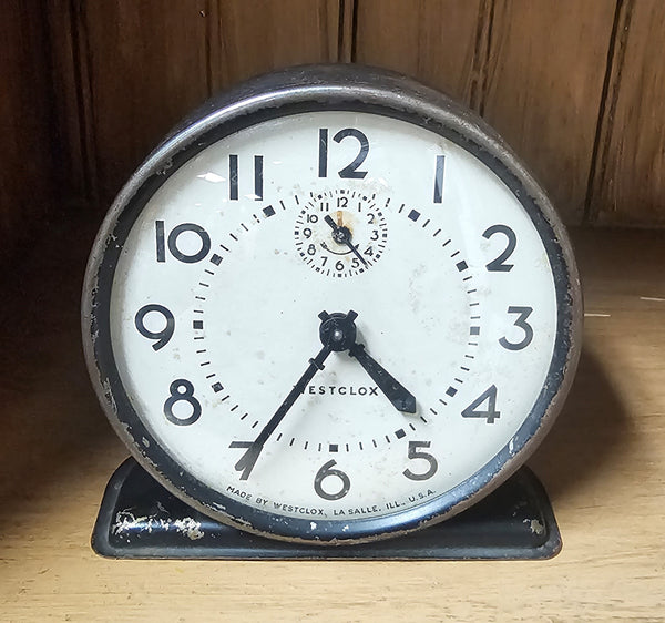 Round Vintage Black Westclox Clock