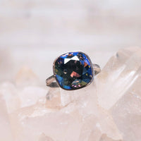 Black Diamond GB Cushion Cut Crystal Ring