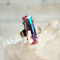 Rose GB Vertical Baguette Cut Crystal Ring