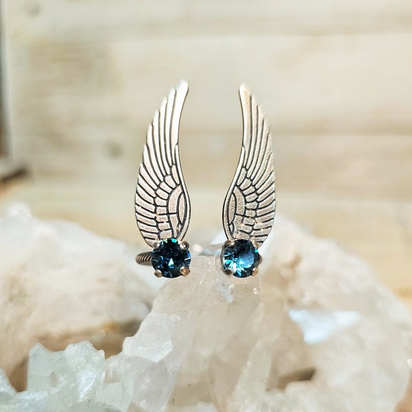 Indicolite Crystal Wing Ring