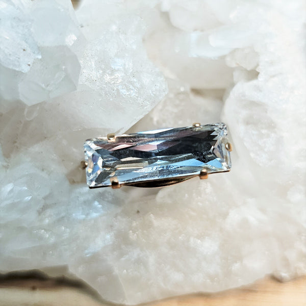 Crystal Horizontal Baguette Cut Crystal Ring