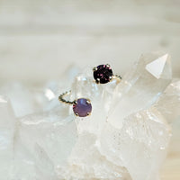 Cyclamen Opal & Amethyst Chaton Cut Crystal Ring