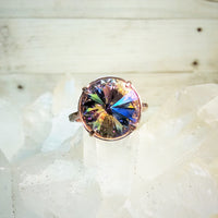 Sik GB Rivoli Cut Crystal Ring