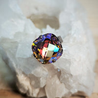 Lt. Topaz AB Cushion Cut Crystal Ring