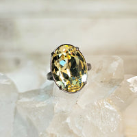 Jonquil Oval Cut Crystal Ring