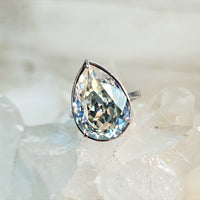 Moonlight Pear Cut Crystal Ring