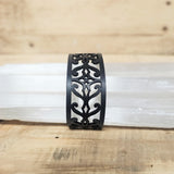 Black Laser Cut Leather Bracelet