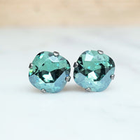 Erinite Cushion Cut Crystal Stud Earrings