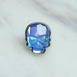 Ultra Blue Crystal Skull Pin