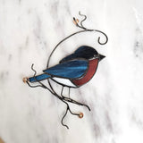 Stained Glass Blue & Red Bird