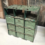 Antique Green Metal Parts Organizer