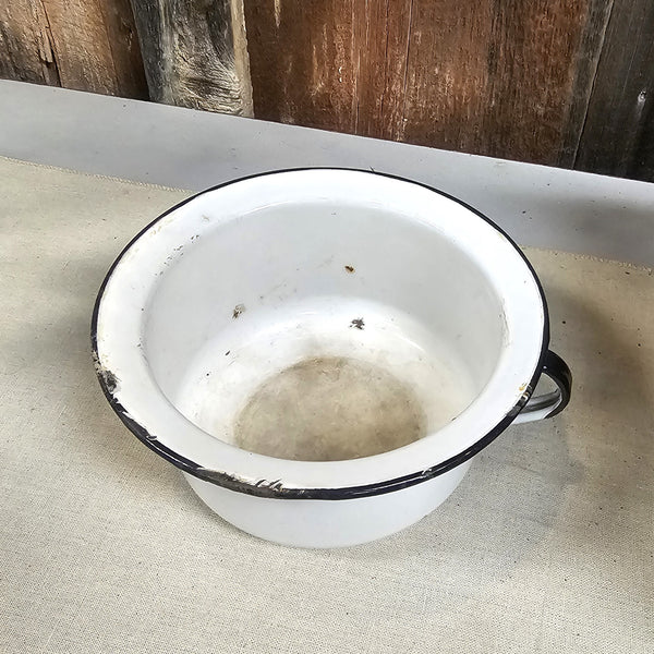 Vintage Enamel Pot with Handle