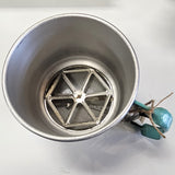 Vintage Aluminum Sifter with Turquoise Handle