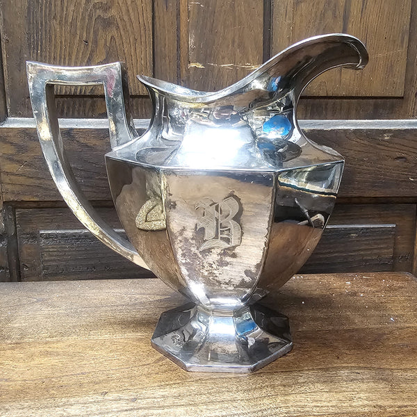 Vintage Silver Plated Pitcher Engraved "B"