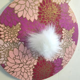 Pink Dahlia Decoupaged Bunny