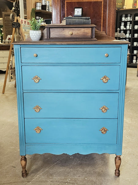 Teal Four Drawer Chest of Drawers