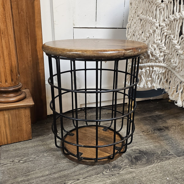 Industrial Storage Side Table