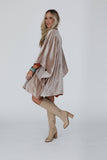 Savoy Velvet Kimono - Taupe: L/XL
