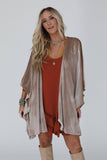 Savoy Velvet Kimono - Taupe: L/XL