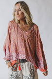 Lani Border Print Top - Orange Border Print: XL