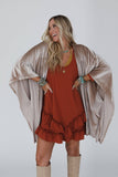 Savoy Velvet Kimono - Taupe: L/XL