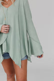 Golden Hour Long Bell Sleeve Top - Sage: XL