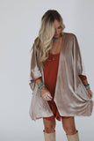Savoy Velvet Kimono - Taupe: L/XL