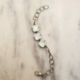 Three Stone Cushion Cut Bracelet - White