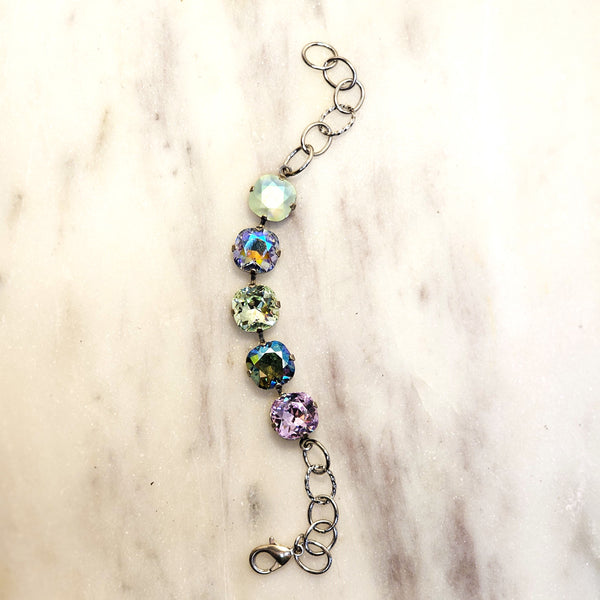 Five Stone Cushion Cut Crystal Bracelet