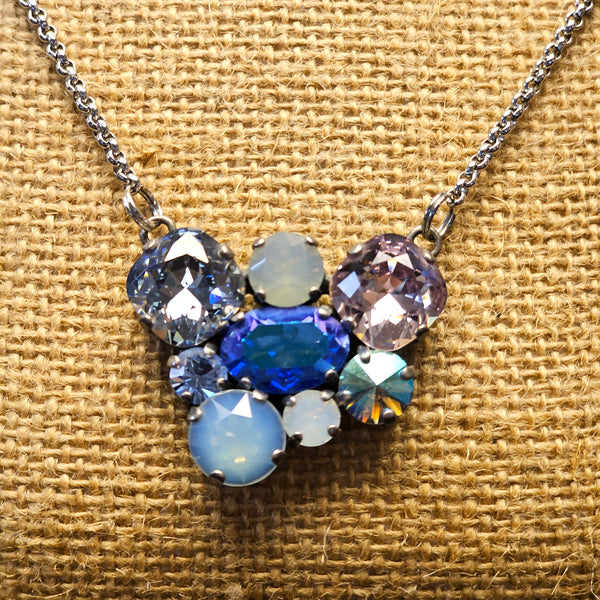 8 Multi Crystal Cluster Necklace