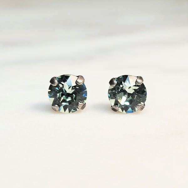 Chrysolite Crystal Stud Earrings