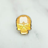 Ultra Citrine Crystal Skull Pin