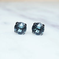 Denim Crystal Stud Earrings