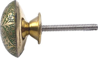 Green & Gold Metal Knob