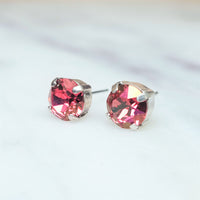 Indian Pink Crystal Stud Earrings