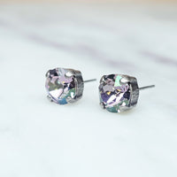 Luminous Green Crystal Stud Earrings