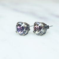 Luminous Green Crystal Stud Earrings