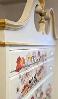 Old White Floral Dresser