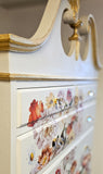 Old White Floral Dresser