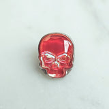 Ultra Orange Crystal Skull Pin