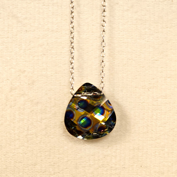 Peacock Briolette Pendant Necklace