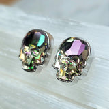 Purple Haze Crystal Skull Stud Earrings